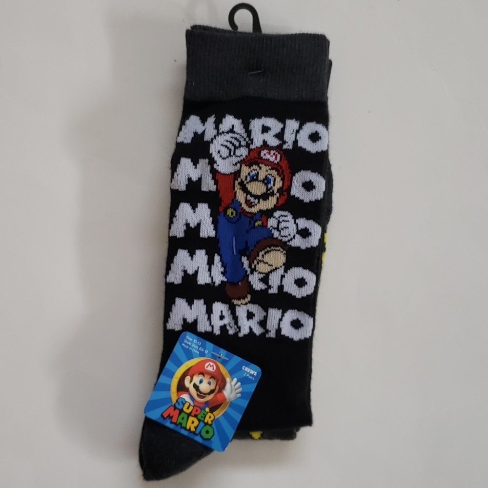 Mario crew socks 2 pack